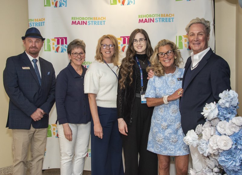 Making it all happen are Rehoboth Beach Main Street Executive Director Dan Slagle, Carolyn Diefenderfer, Kara Boudreaux, Maggie Kovach, Jen Carroll and Cliff Martell.
